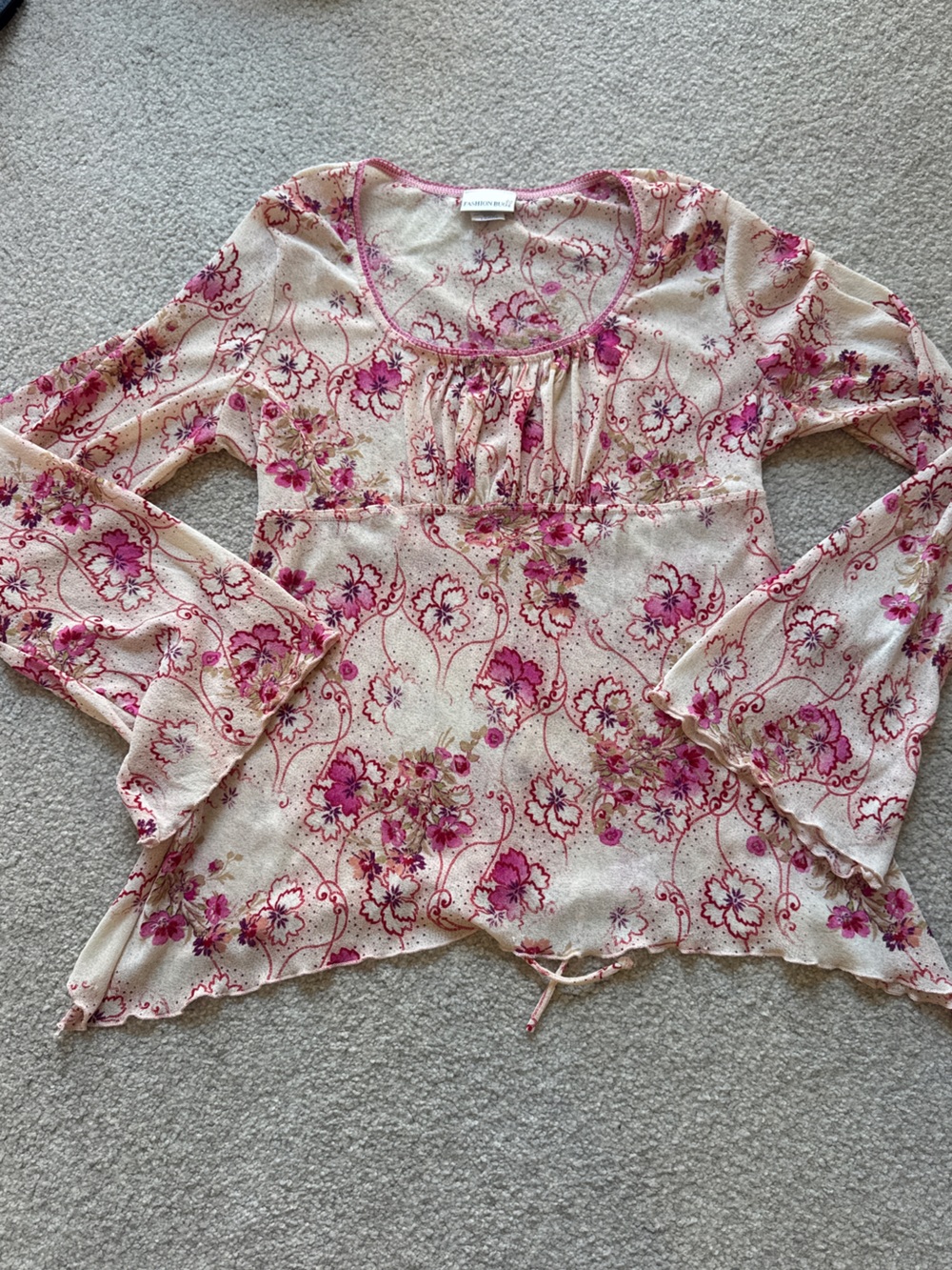 Fashion Bug Blouse with Pink Floral Print